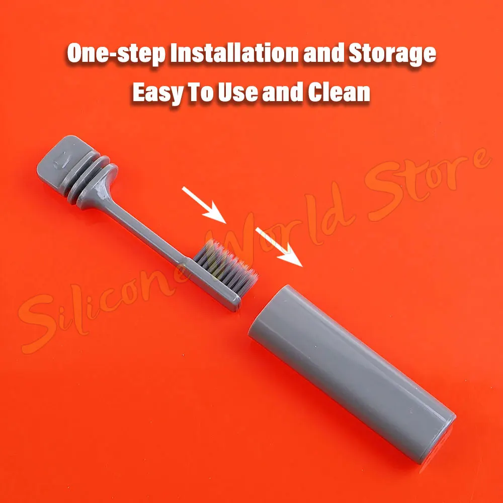 Portable Toothbrush Silicone World Foldable Travel Outdoor Camping Business Trip Adults Soft Bristled Teeth Brushes