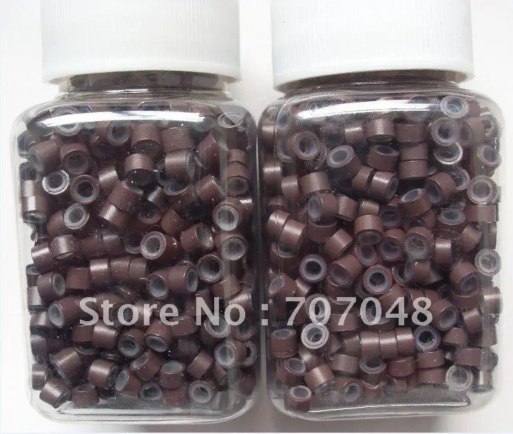 미니 깃털 헤어 링 비즈 연장용 실리콘 마이크로 비즈 링크 1000개입