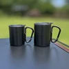 Outdoor Insulated Mug With Carabiner Handle & Lids Portable Compact Camping Cup 2