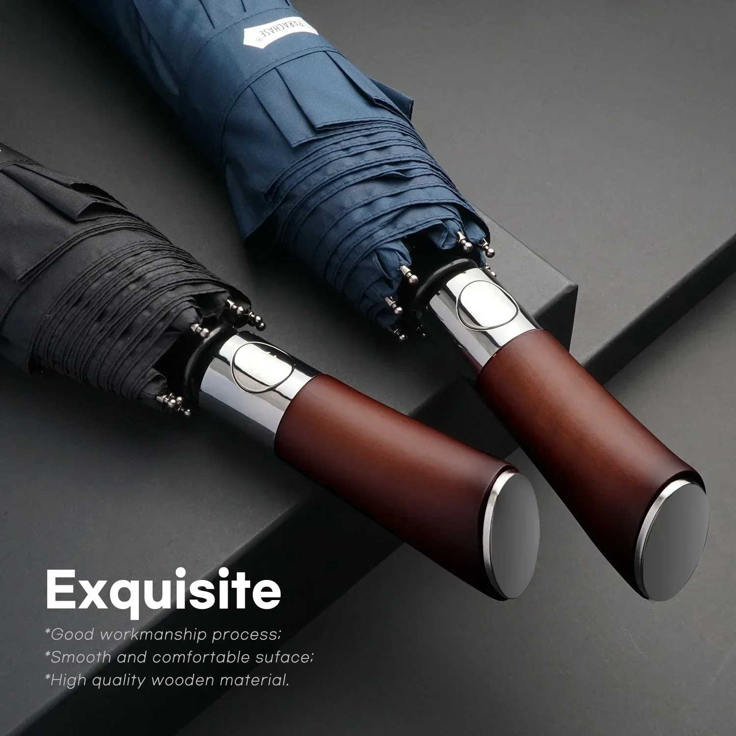 Windproof Large Umbrella Men 8 Ribs Fully Automatic Umbrella Heavy Rain Outdoor Wooden Folding Umbrellas Compact Parasol folding umbrella,automatic umbrella