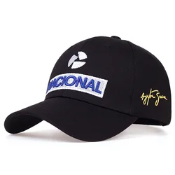 Ayrton Senna Embroidered Baseball Cap - Fashionable Adjustable Cotton Dad Hat - 54 - 61CM (Black)
