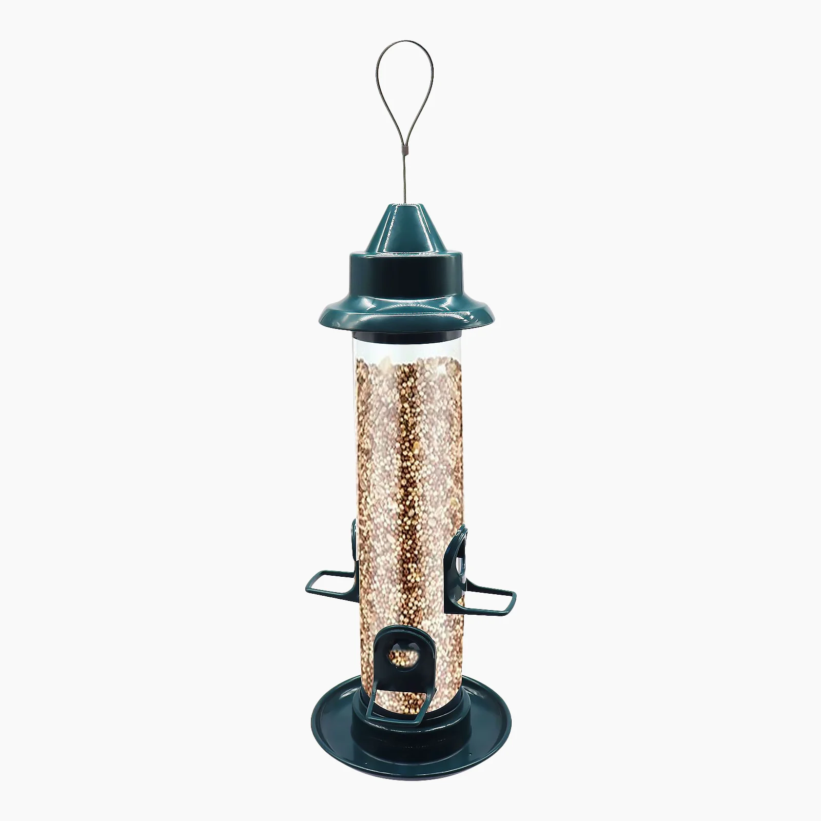 Wild Bird Feeder for Outdoors Hanging Squirrel Proof Tube Bird Feeder Plastic Finch for Outside Garden Yard Decoration