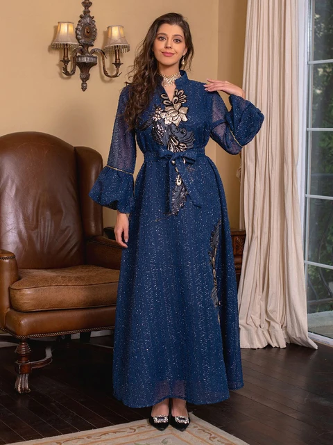 Abayas For Women Dubai Luxury Ramadan Muslim Fashion Dress Caftan Marocain Wedding Party Occasions Long