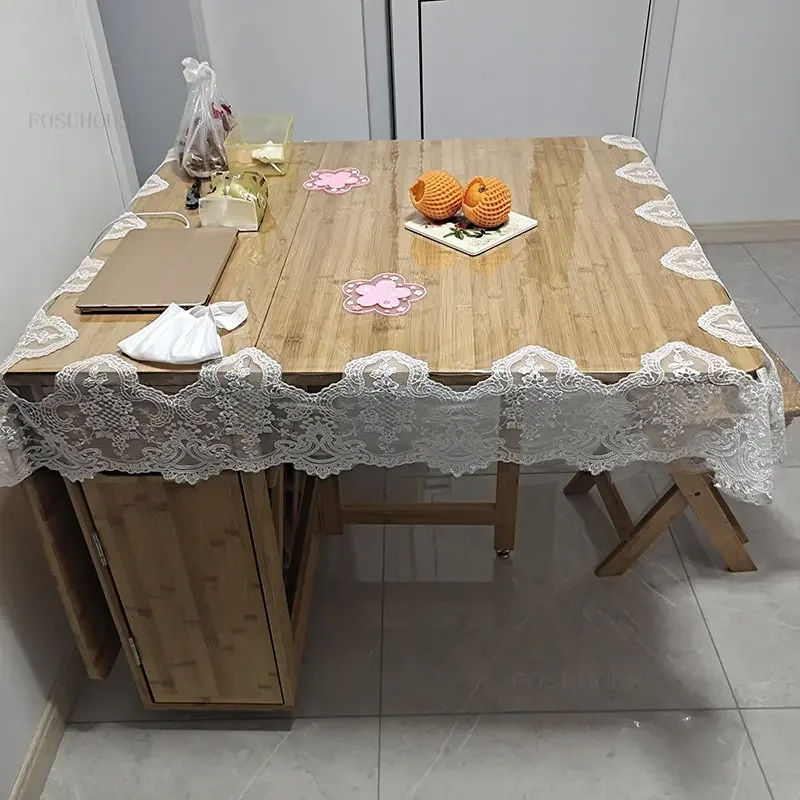 Home Solid Wood Folding Dining Tables Detachable Rectangular Dining Table Simple Apartment Wall Table Kitchen Z L