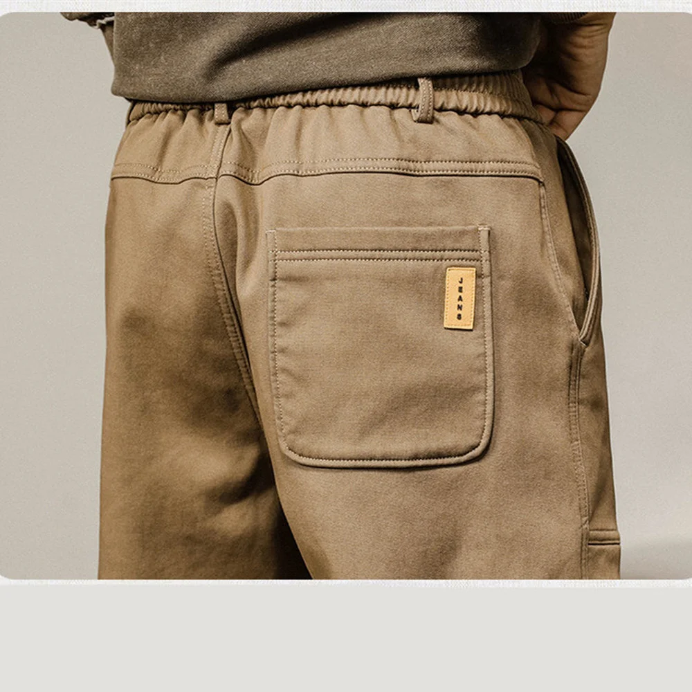 Retro Biker Motor Harness Harem Pants American Cargo Pants Men's Autumn Loose Straight Casual Trousers Camouflage Pantaloons