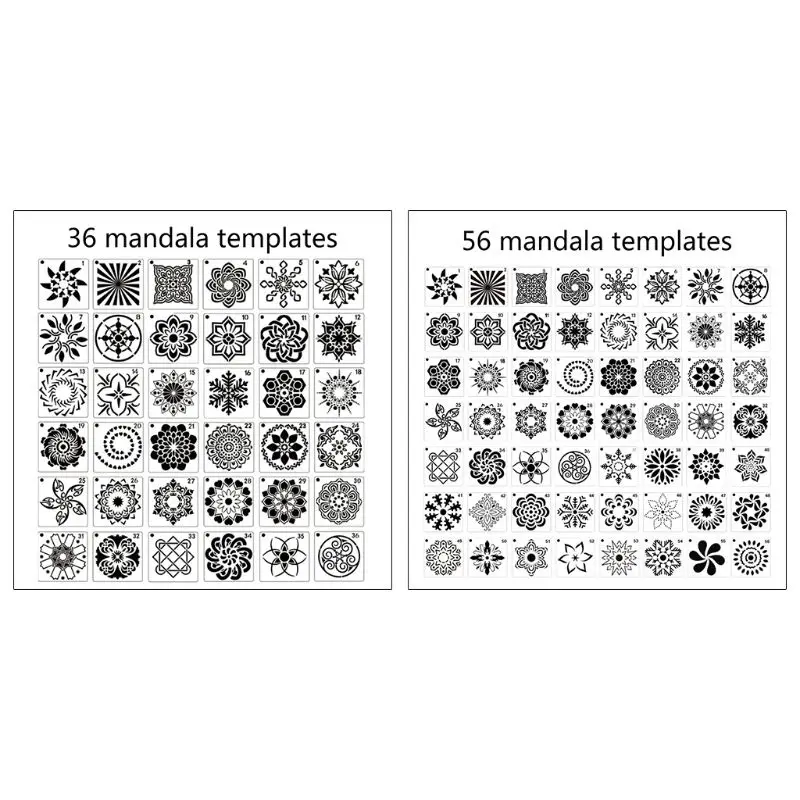 

36/56X Mandala Dot Drawing Templates Stencils Washable for DIY Lover Art Student W3JD