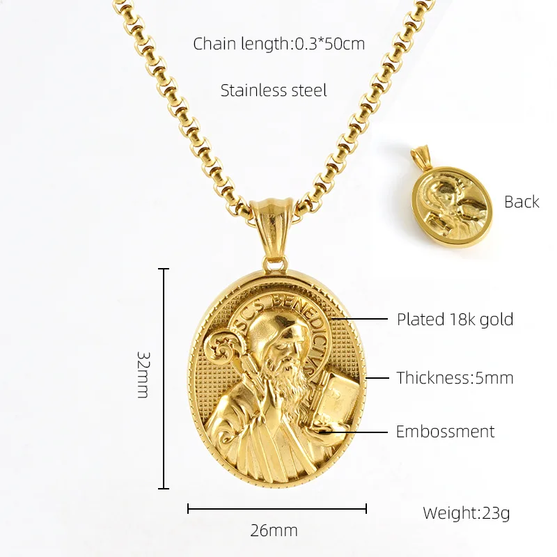 Traveler's Protection Gold Coin Medallion Necklace (St Christopher Reg –  Hunter & Trove
