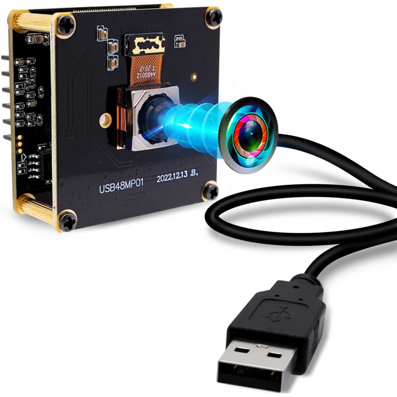 

48MP USB Webcam MJPEG 8000*6000 Autofocus 70 degree No Distortion Lens Mini UVC machine Vision Camera For Industrial