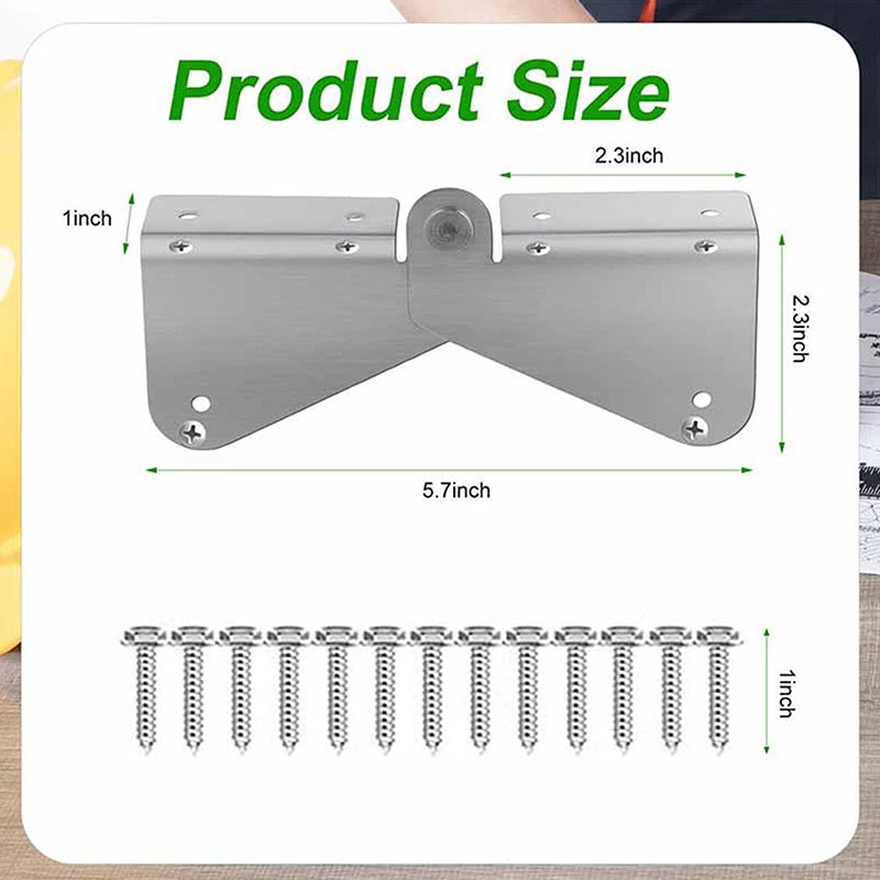 2/4Pcs Stainless Steel Gutter Extension Hinge Downspout Extension Hinge Zip Gutter Easy Installation
