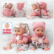 

10 Inch Full Body High Quality Silicone Voice Baby Doll Lifelike Toddler Mini Reborn Doll Surprise Children -40