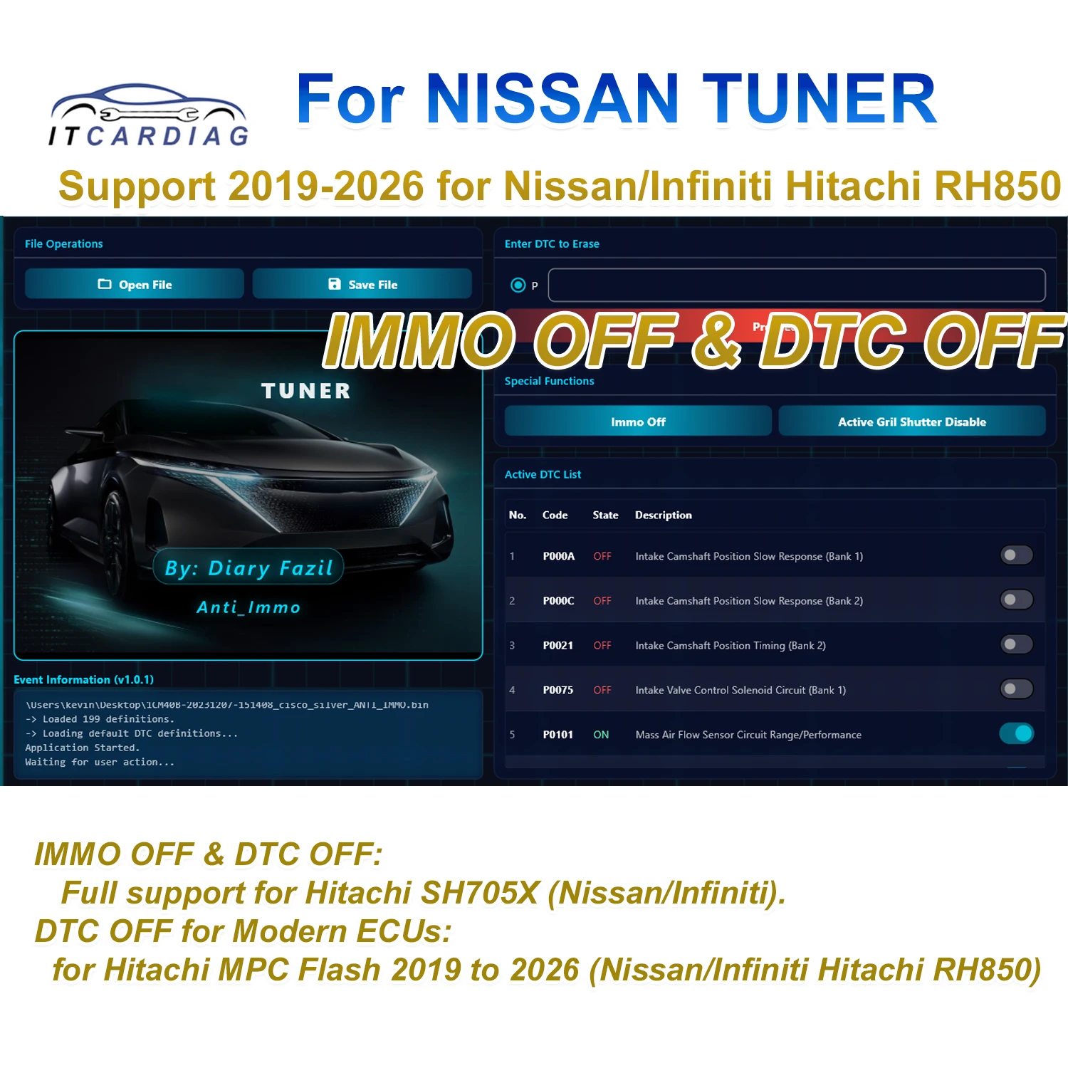2026ForNISSANTUNERSoftwareSupportIMMOOFF&DTCOFFmanagementforNissan/InfinitiCarsforActiveGrilleShutterDisable-AliExpress34