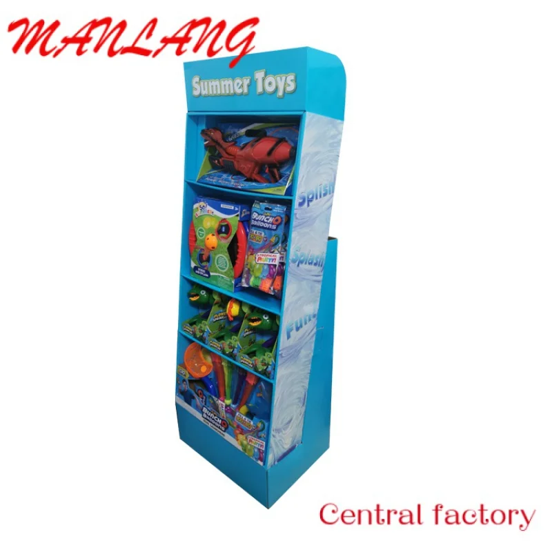 CustomChina Factory Retail Custom Children Toy DIsplay Cardboard Stand FSC Cardboard Floor Display Shelf