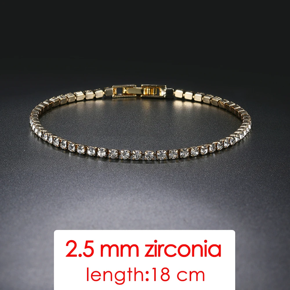 Rose Gold Crystal Tennis Chain Bracelet