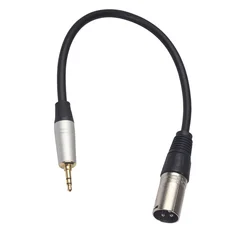 XLR 3 핀 수-3.5mm 스테레오 플러그 차폐 마이크 케이블 잭, 수-암 3.5, 0.3m