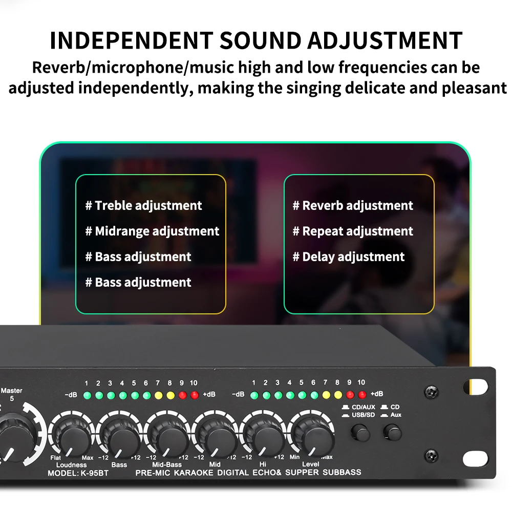 LEUS T4 Professional Digital Reverberation Multi Effect DSP Processor Audio Processor Equalizer audio equalizer audio processor