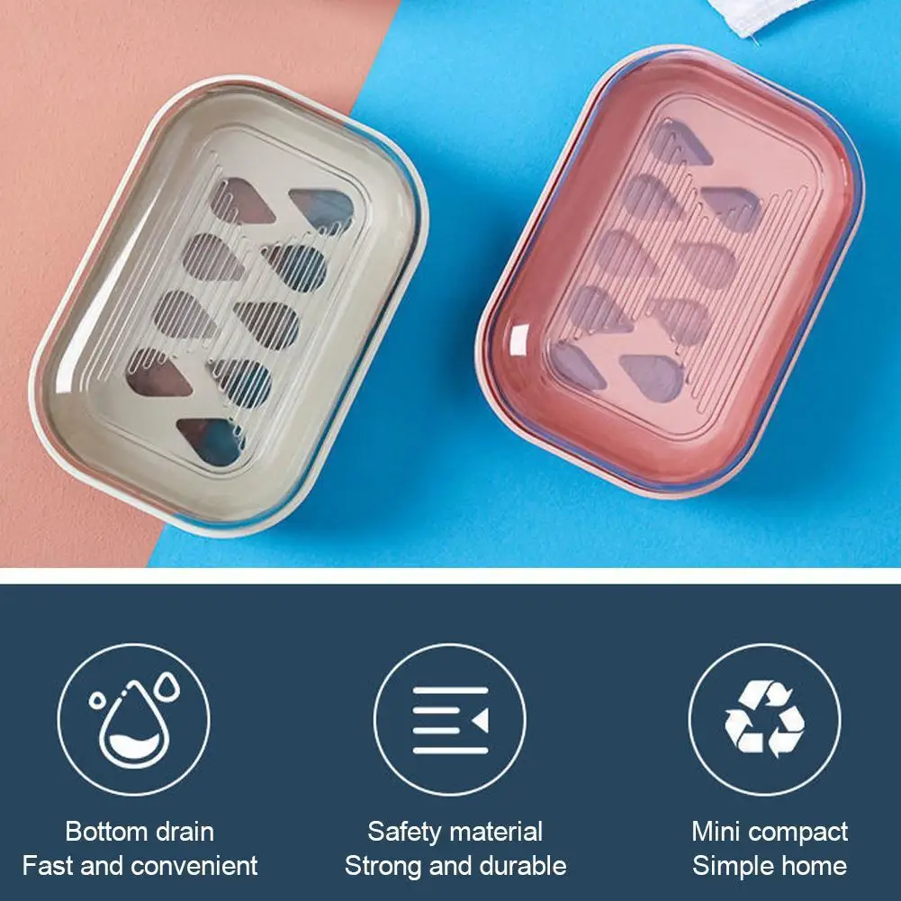 Portable Soap Box Creative Drain Dripping Soap Container Nordic Holder Style Bathroom Supplies Candy Color Accessories Soap Rack 2
