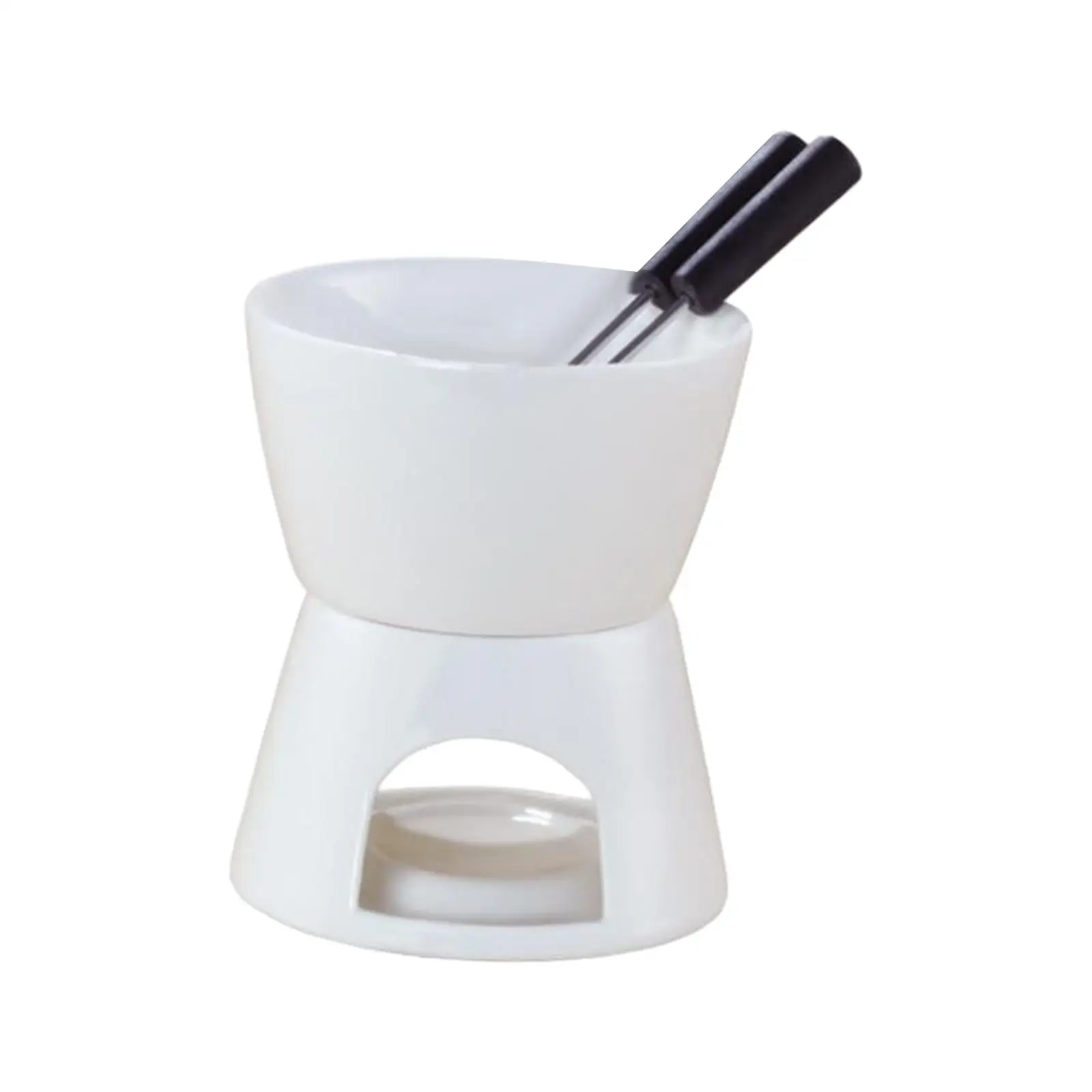 Chocolate Warmer Fondue Set Chocolate Fondue Pot Tea Light Porcelain Melting Pot Ceramic Hot Butter Warmer for Dessert Snack Party Anniversary Birthday