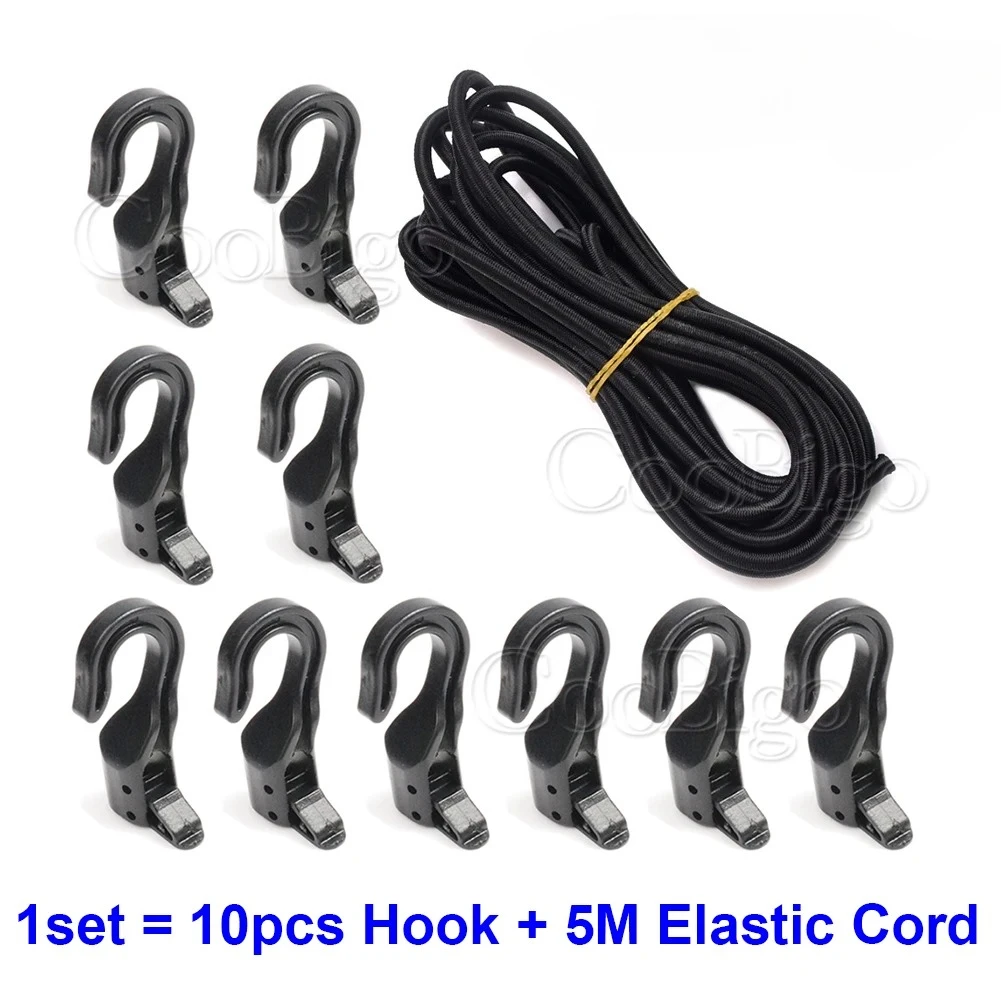 Heavy Duty Elastic Bungee Shock Cord Strap with Hooks – 1 Set 1