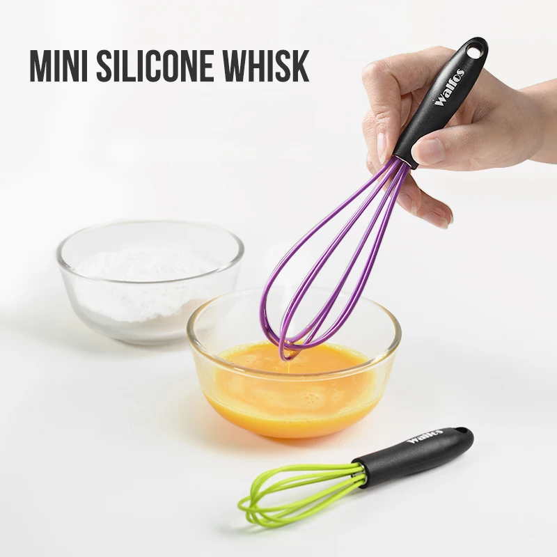 Walfos Mini Manual Egg Beater Manual Food Grade Silicone Egg Beater Handheld Whipped Cream Small Home Baking Tool Kitchen Whisk egg beater