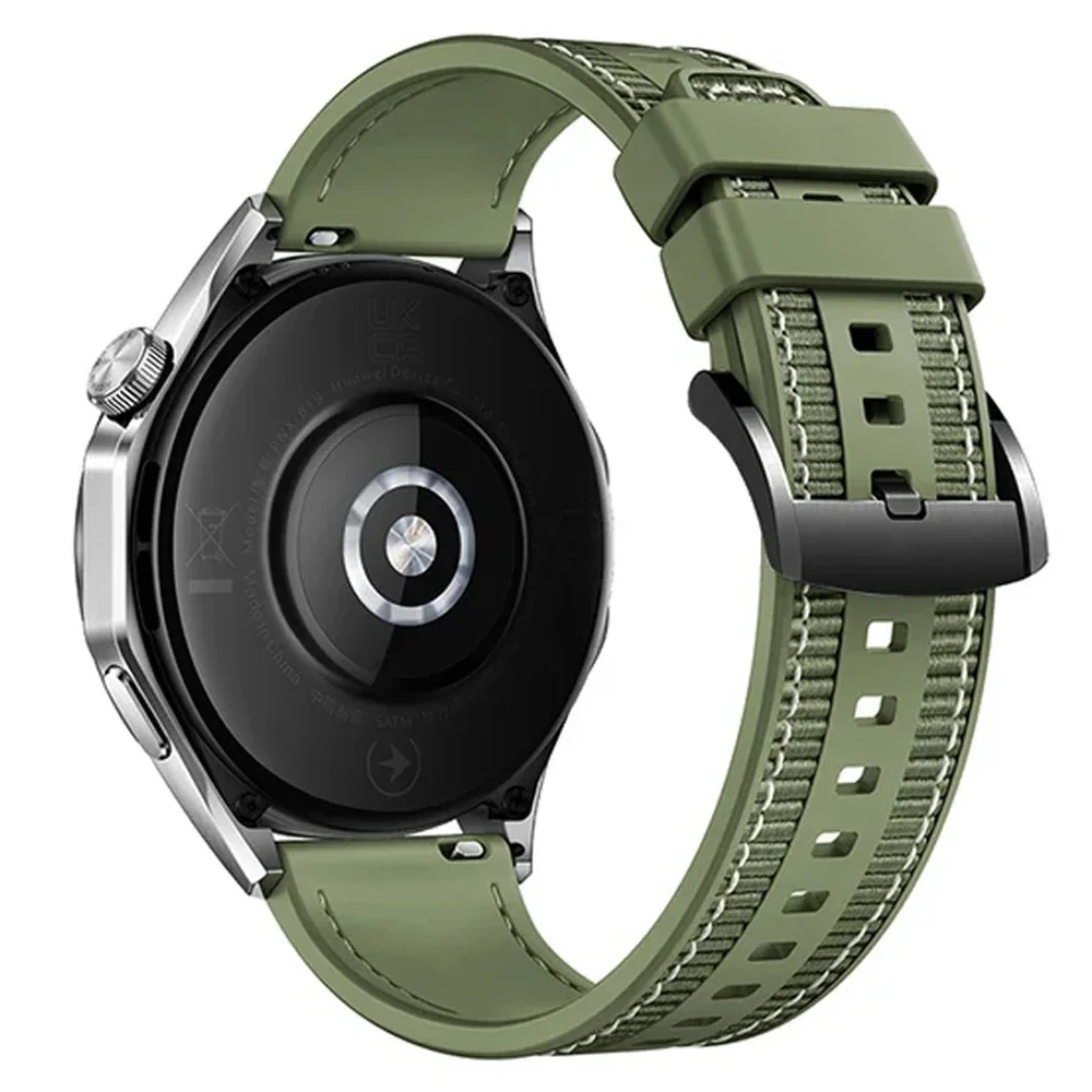 Versatile Nylon Silicone Watch Band, 22mm, Unisex Style