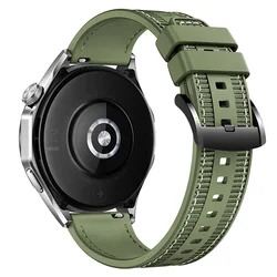 Versatile Nylon Silicone Watch Band, 22mm, Unisex Style for 22MM (Green Black)