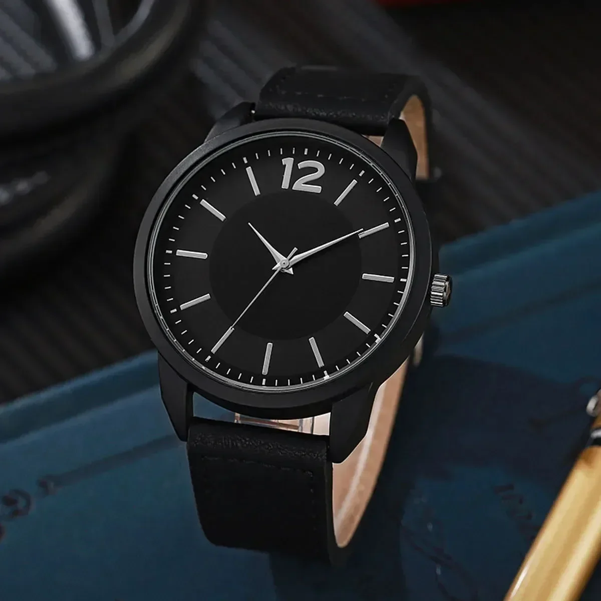 Couples Watch Set Black Minimalist Lightweight Luxurious