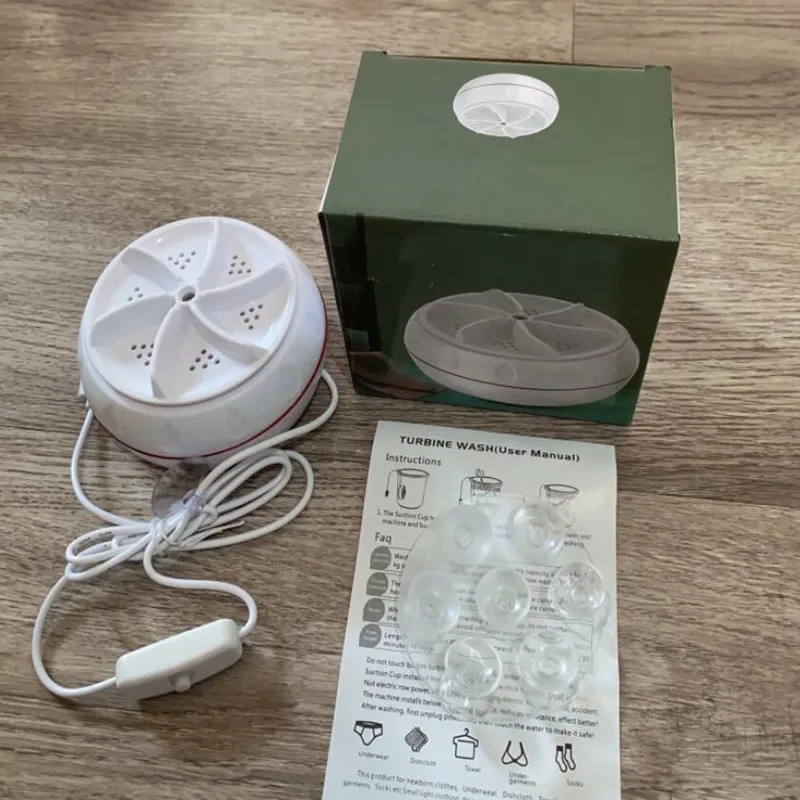 Ultrasonic Turbo USB With switch Rotating Turbine Portable Washing Machine Socks Underwear Wash Dishes ForTravel Student washing