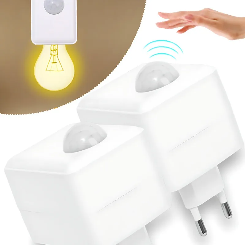 EU/US Plug E27 Screw Bulb Base Intelligent Delay Wall Plug-in LED Human Body Infrared Sensor Lamp Holder E27 Screw Bulb Adapter infrared detector sensor