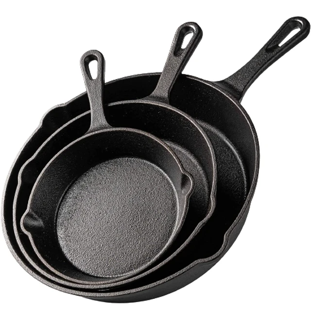 Cast Iron Frying Pan,14/16/20cm Non-stick Skillet Kitchen Fry Pot
