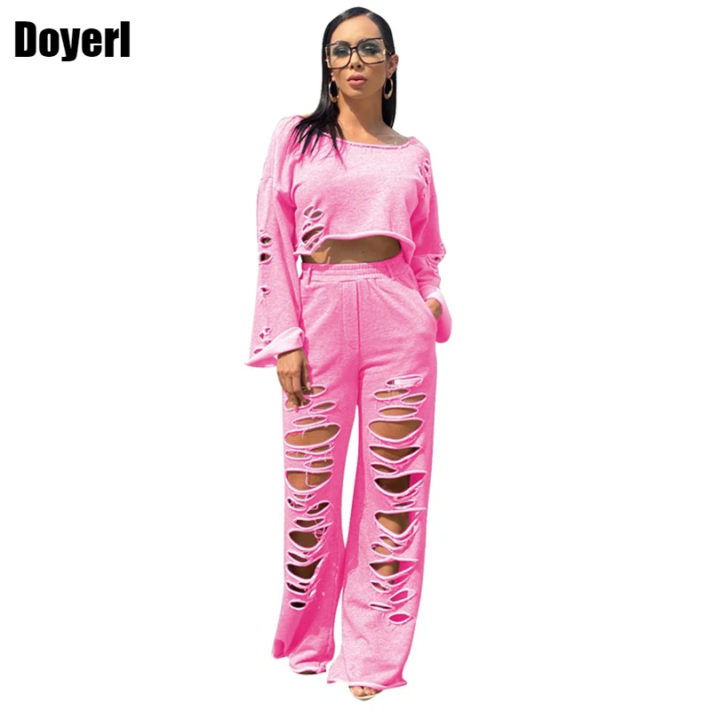 Autumn Two Piece Set Top and Pants Wide Leg High Waist Matching Sets Casual Crop Tops Streetwear 2 Outfits for Women Suit |
