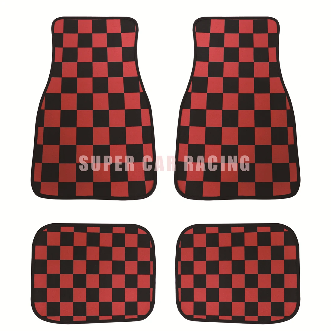 Jdm Racing Cluture Red Checkered Car Floor Mat Accessories Classical