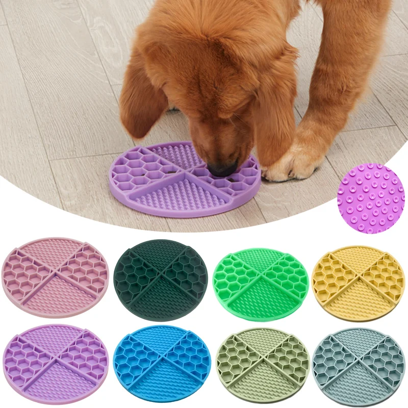 Dog Lick Mat Dog Cat Lick Pad Square Round Sucker Slow Food Pad