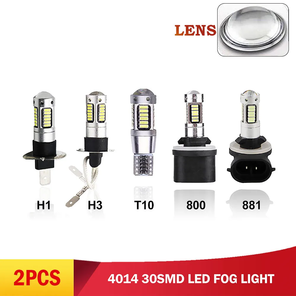 

Automobile LED Fog Lamp H1 H3 9005 880 881 30SMD New Highlight H4 H7 Car Led Headlight 12V 24V 3000K 6000K