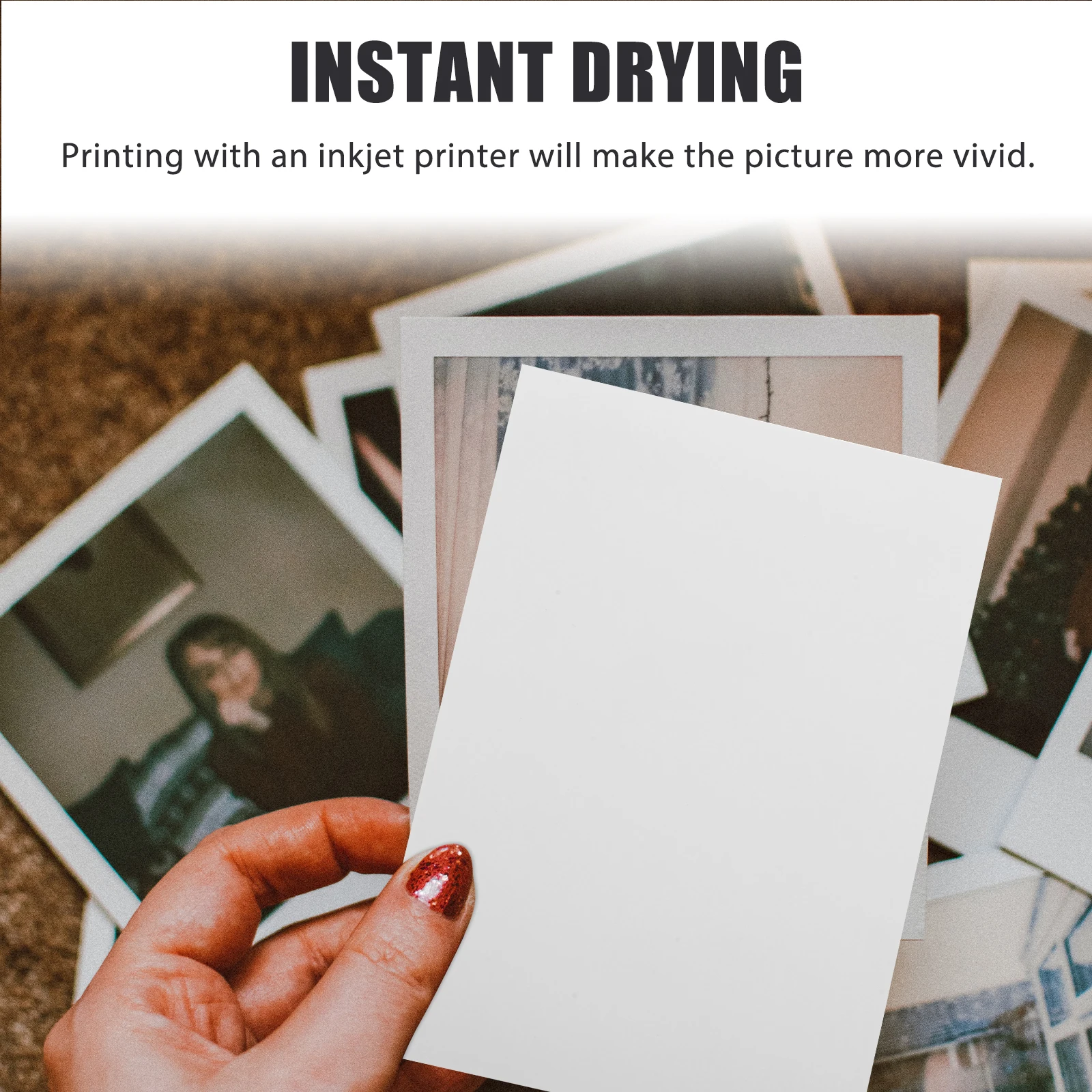 100 Sheets Glossy Photo Sheets High Glossy Photo Printing Paper Printing Papers for Pinter for Picture White Printing Miss