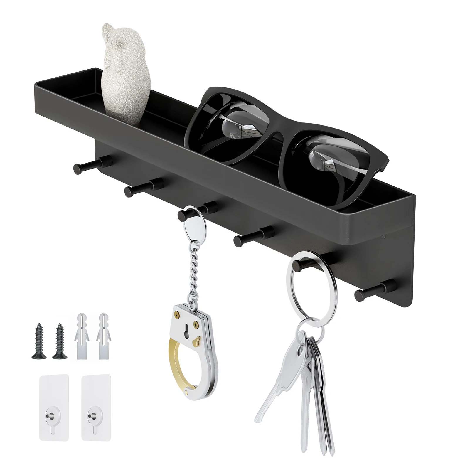 Portachiavi bianco per decorazioni da parete scaffale per posta Sorter Organizer appendiabiti supporto da parete con 6 ganci portaoggetti per cucina bagno