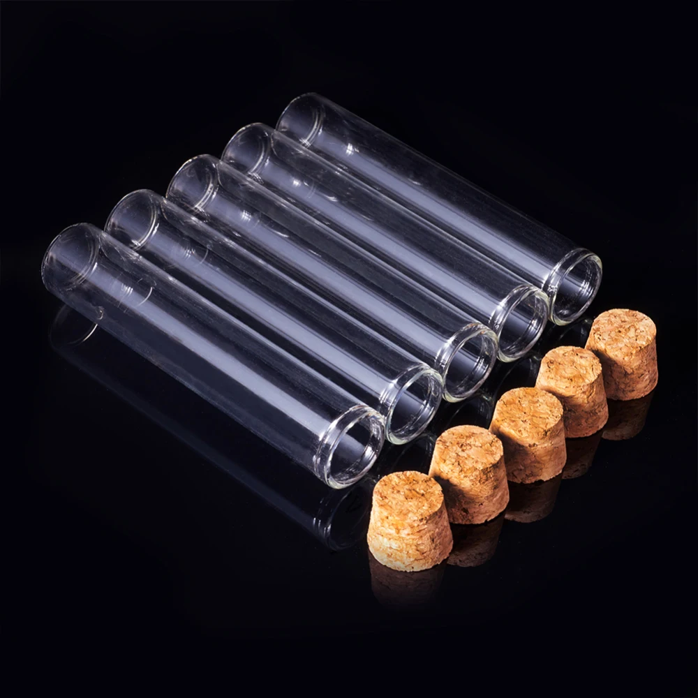 25pcs Clear Empty Glass Bottles 25ml Tube Wishing Jars with Cork Stoppers for Jewelry Storage Containers Crafts Display Vials