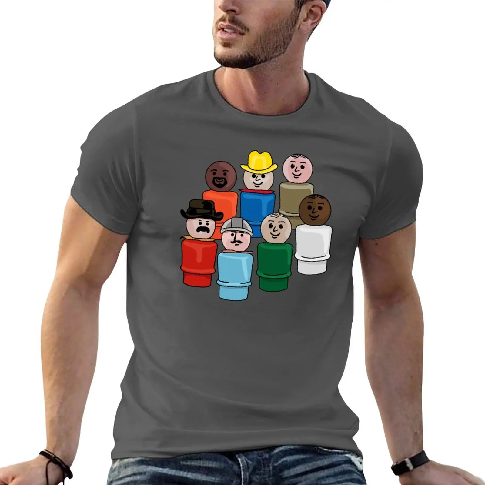 New Fisher Price Little People Papà T-Shirt Camicetta Felpe Magliette Slim Fit Per Uomo