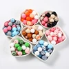 20Pcs/Set Baby Silicone Loose Bead 15mm DIY Pacifier Chain Accessories Bracelet For Jewelry Teether Beads BPA Free Round Bead 2