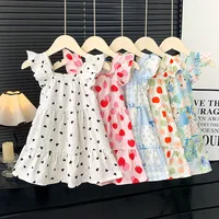Robe d'été 2026 pour filles à manches volantées, robes de princesse imprimées à volants pour enfants de 1 à 12 ans, vêtements de vacances 2