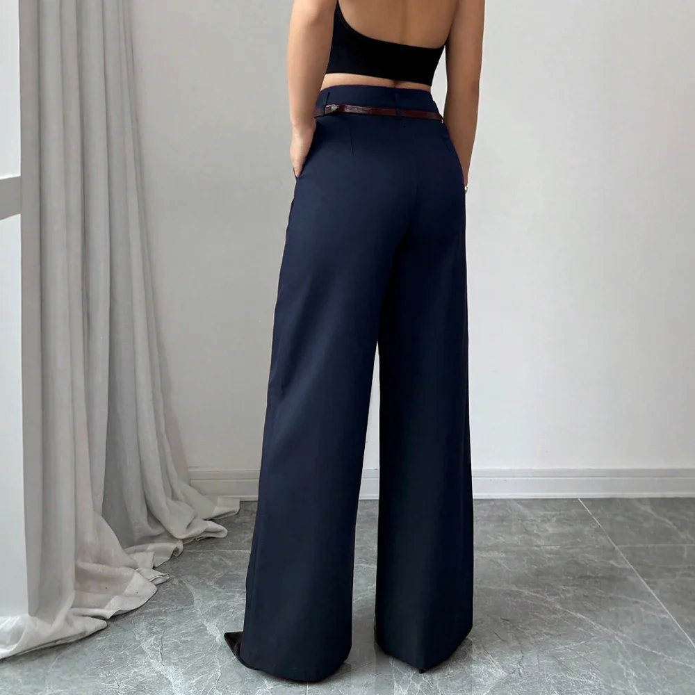 CPSYMYM Pants Summer Korean Comfortable Plain Full Length Wide Leg Vacation Pants For Women