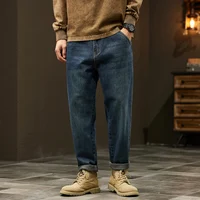 Jean 95% coton pour hommes, sarouel ample de haute qualité, mode Baggy décontracté, pantalon en Denim pour le travail en plein air, vêtements de marque pour hommes 3
