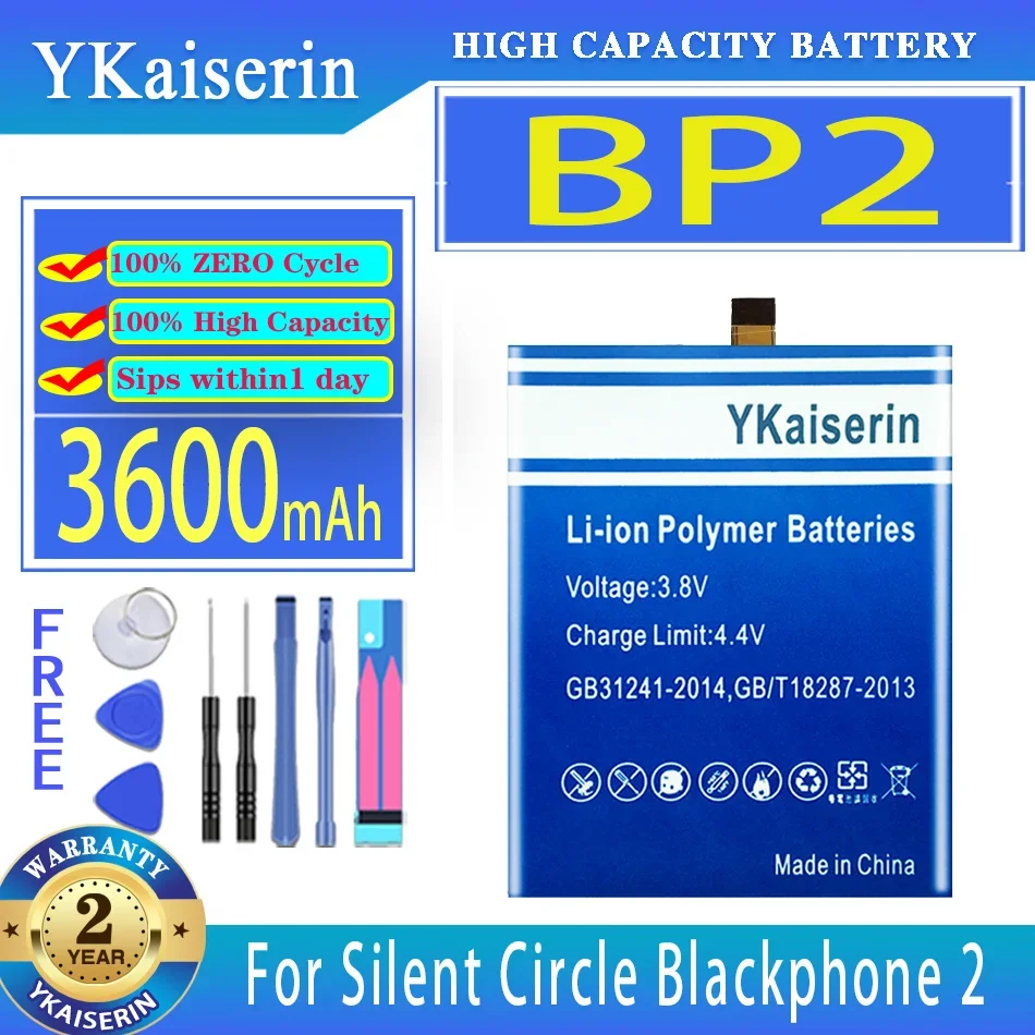 

YKaiserin 3600mAh Replacement Battery BP2 For Silent Circle Blackphone 2 Blackphone2 Mobile Phone Batteria