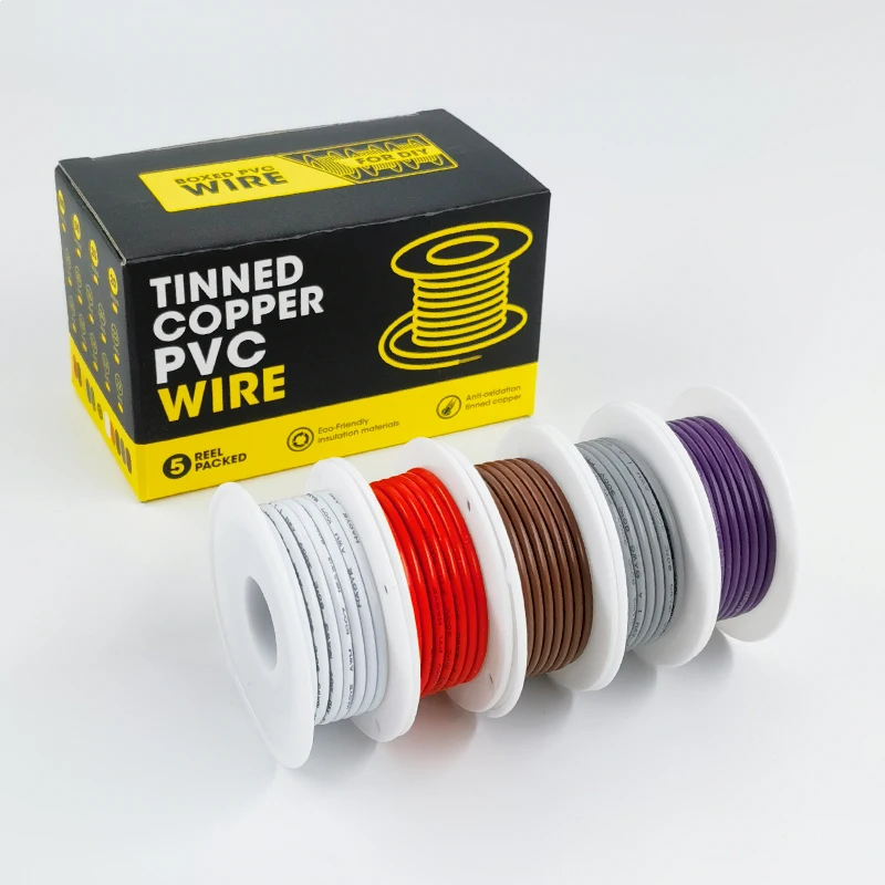 18/20/22/24/26/28/30 AWG Heat Resistant 5 Colors Flexible Soft Silicone Wire Hook up Kit Electrical Wire Tinned Copper Wire