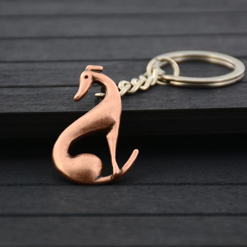 레트로 실버 도금 이탈리아 그레이하운드 Galgo & Whippet 키 체인 개 열쇠 고리 열쇠 고리 가방 매력 여성 애완 동물 보석 휴일 선물