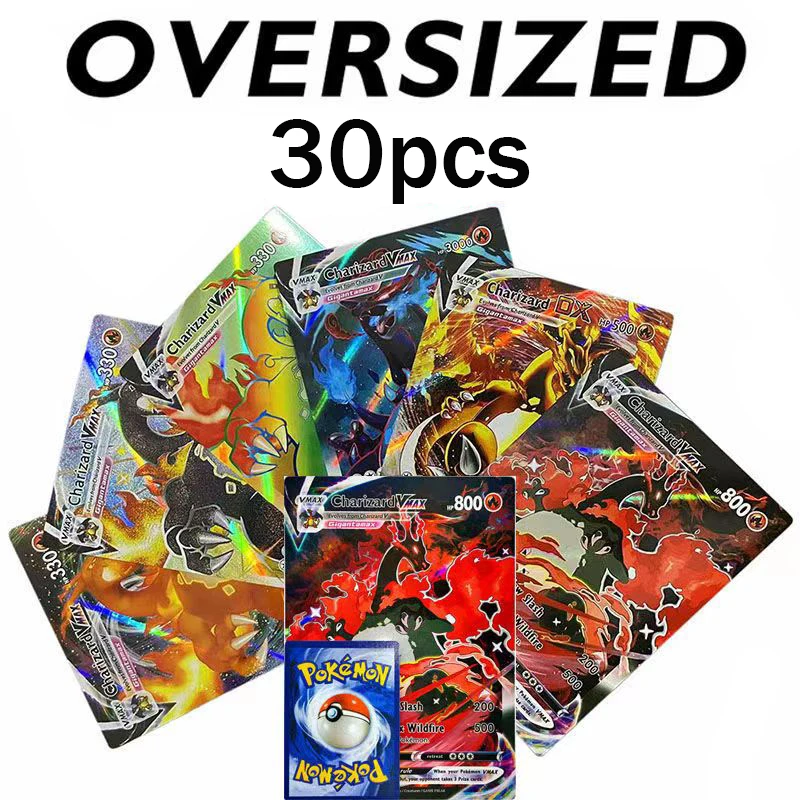 30Pcs Big Pokemon Cards Vstar Pack Oversized Jumbo Letters Vmax GX