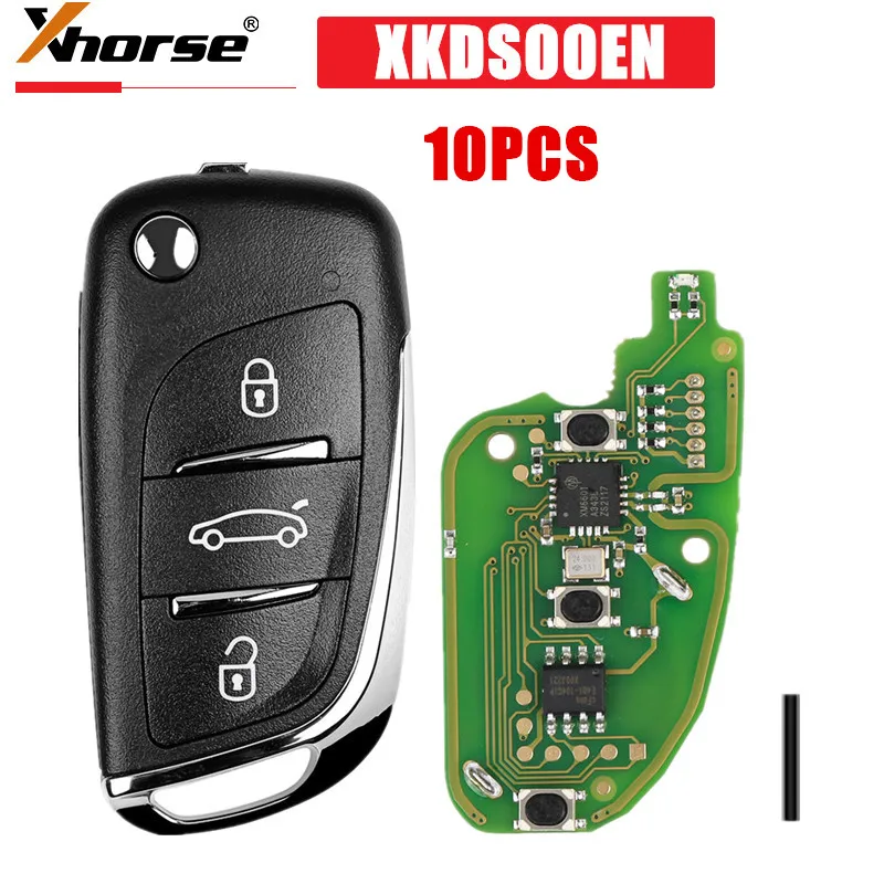 

10PCS/LOT XHORSE XKDS00EN VVDI2 X002 For Volkswagen DS Type Remote Key 3 Buttons Working with VVDI2/VVDI MINI KEY TOOL/Max