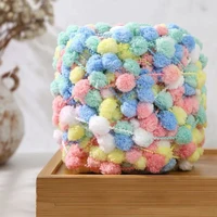 100g/roll Rainbow Ball Yarn Colorful Pom Pom Polyester Yarn For Knitting Diy Handmade Knitted Thread Knitted Blanket Scarf Hat 1