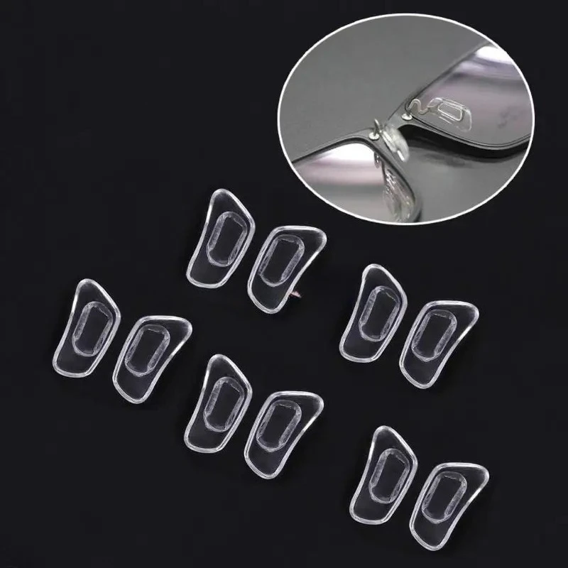 5쌍 실리콘 안경 코패드, 부드럽고 편안한 안경 코패드, 길이 13mm, 너비 7mm, 안경용 미끄럼 방지 인서트