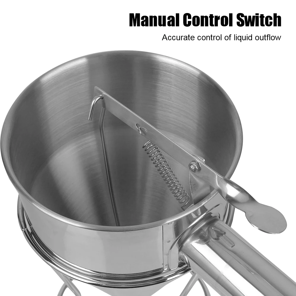 Baking Tools Cupcake Pancake Batter Maker Funnel Dispenser with Rack Stainless Steel Octopus Ball Tools Kitchen Accessories