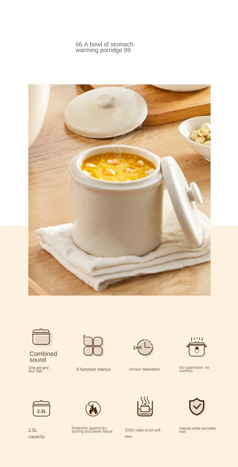 Lentos Elétricos, Sopa De Stewing, Preservação De Saúde, 220V, 2500ml